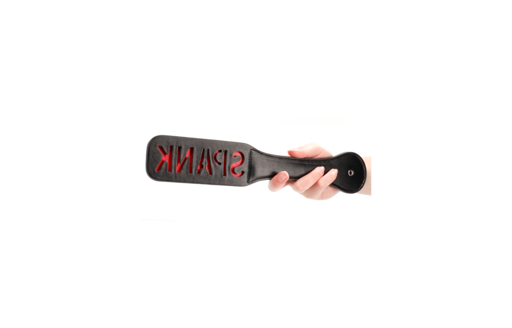 Paddle Spank Schwarzes Leder – Robust & Langlebig Mit Spiegeltext