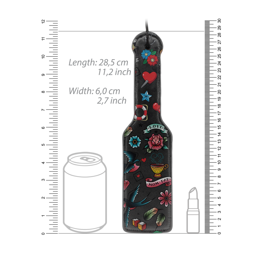 Luxury Leather Printed Paddle for Kinky Play | Ouch! By Shots