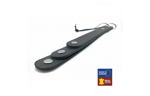 Leather Paddle with 3 Straps - 39,5 cm - Black