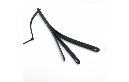 Leather Paddle with 3 Straps - 39,5 cm - Black