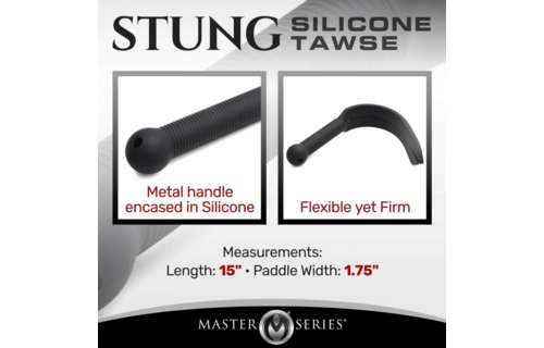 Stung Siliconen Tawse Zwart – Krachtig & Duurzaam 38 Cm