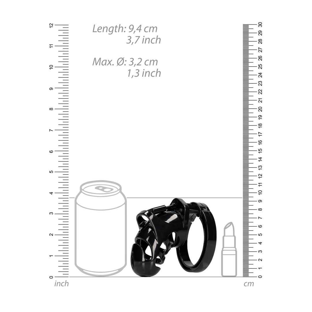 Modell 25 Keuschheitskäfig Schwarz – Komfort & Kontrolle 9 cm