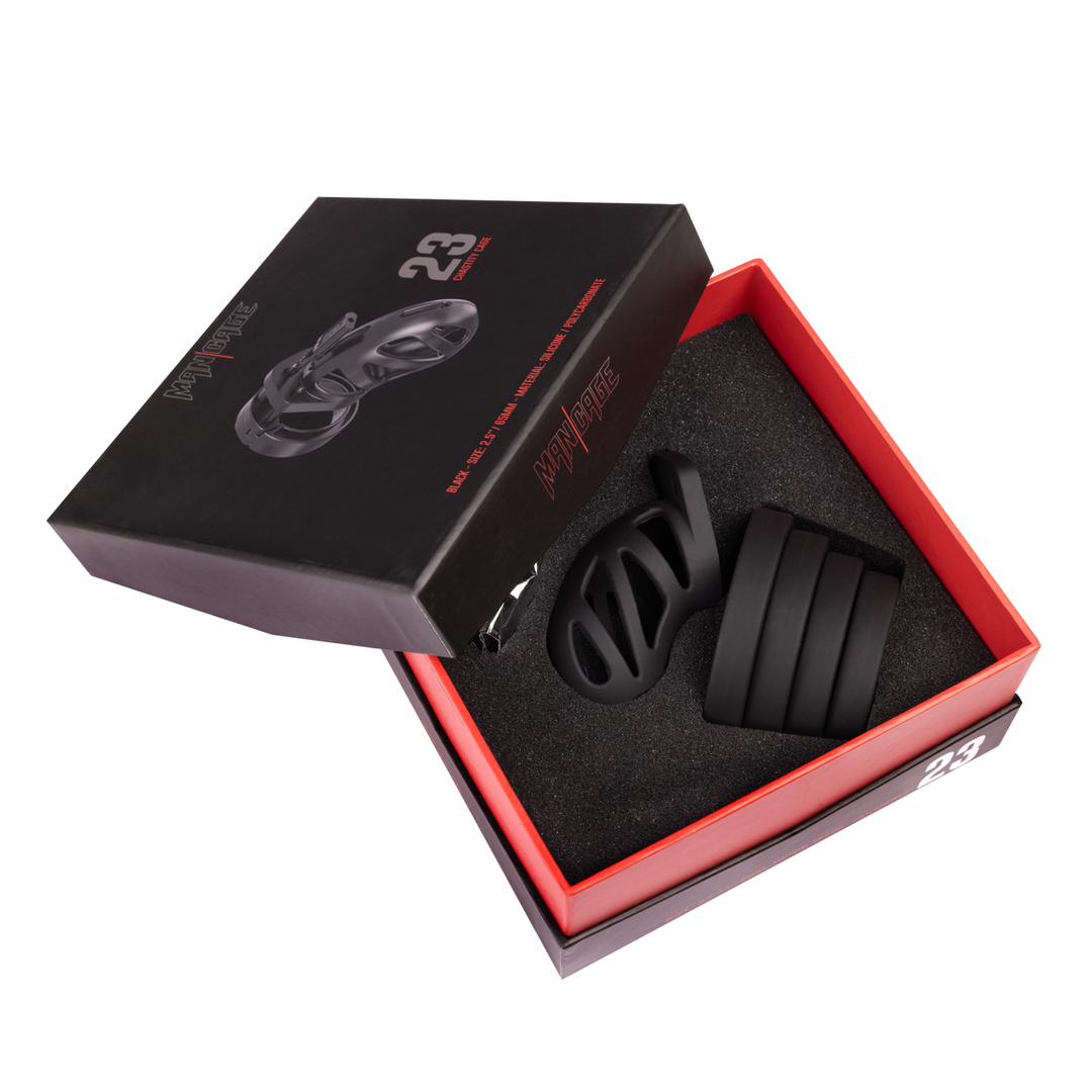 Model 23 Kuisheidskooi Zwart - Ultieme Controle & Spanning