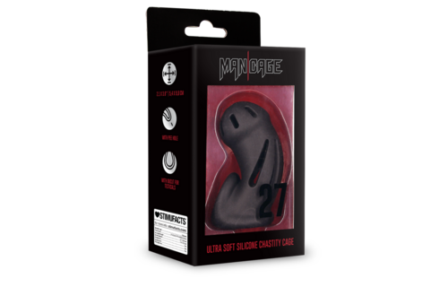 Model 27 - Ultra Soft Silicone Chastity Cage - Black