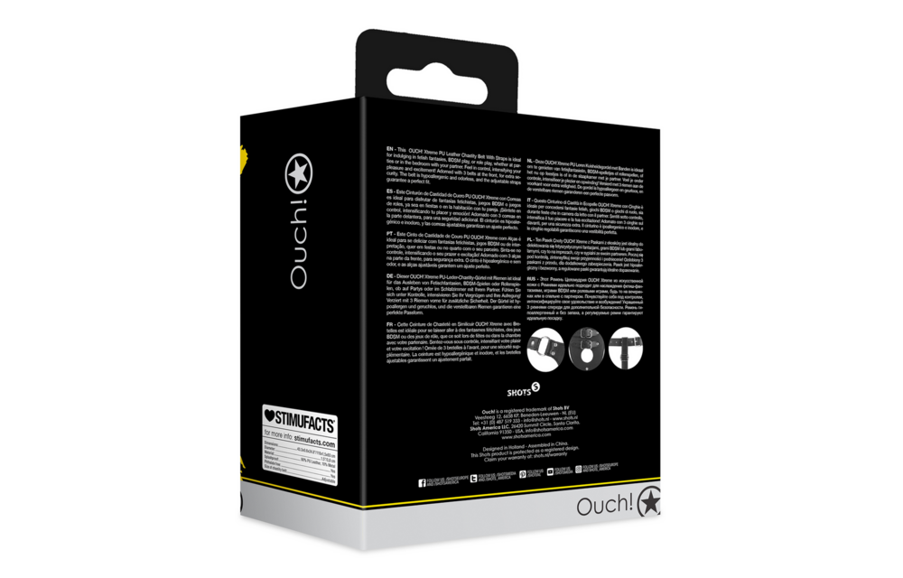 PU Leren Kuisheidsriem met Bandjes - Zwart