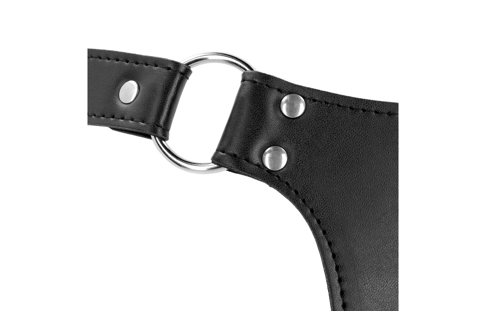 PU-Leder Keuschheitsgürtel mit Riemen - Schwarz