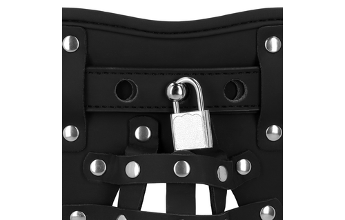 PU Leather Chastity Jock - Black