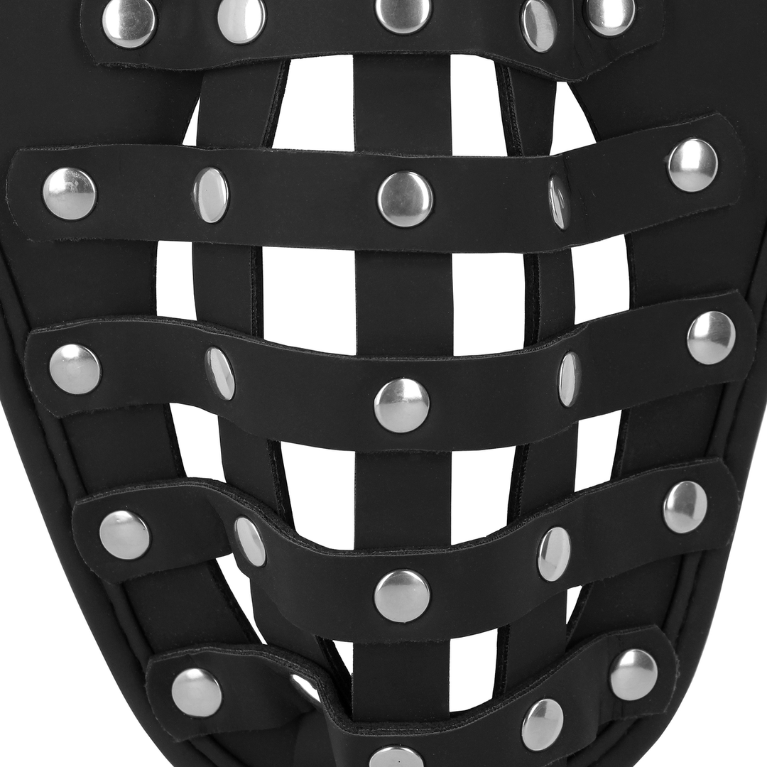 PU Leather Chastity Jock Black - Luxurious & Adjustable BDSM Belt