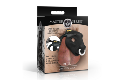 Bull Cage Black – Tight Chastity With Bull Head