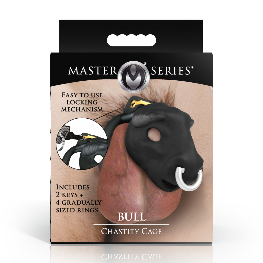 Bull Cage Black – Tight Chastity With Bull Head