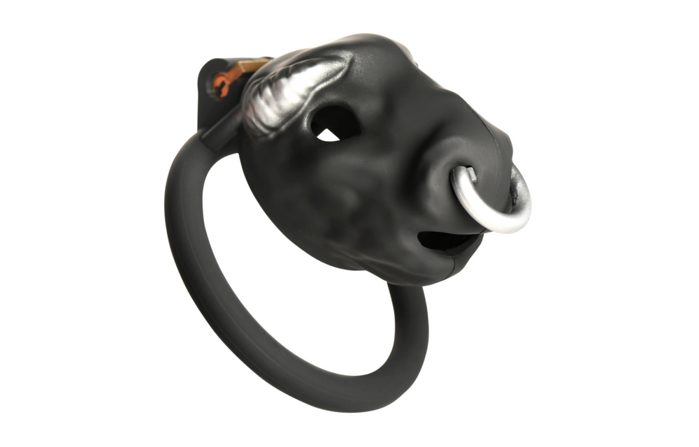 Bull Cage Black – Tight Chastity With Bull Head