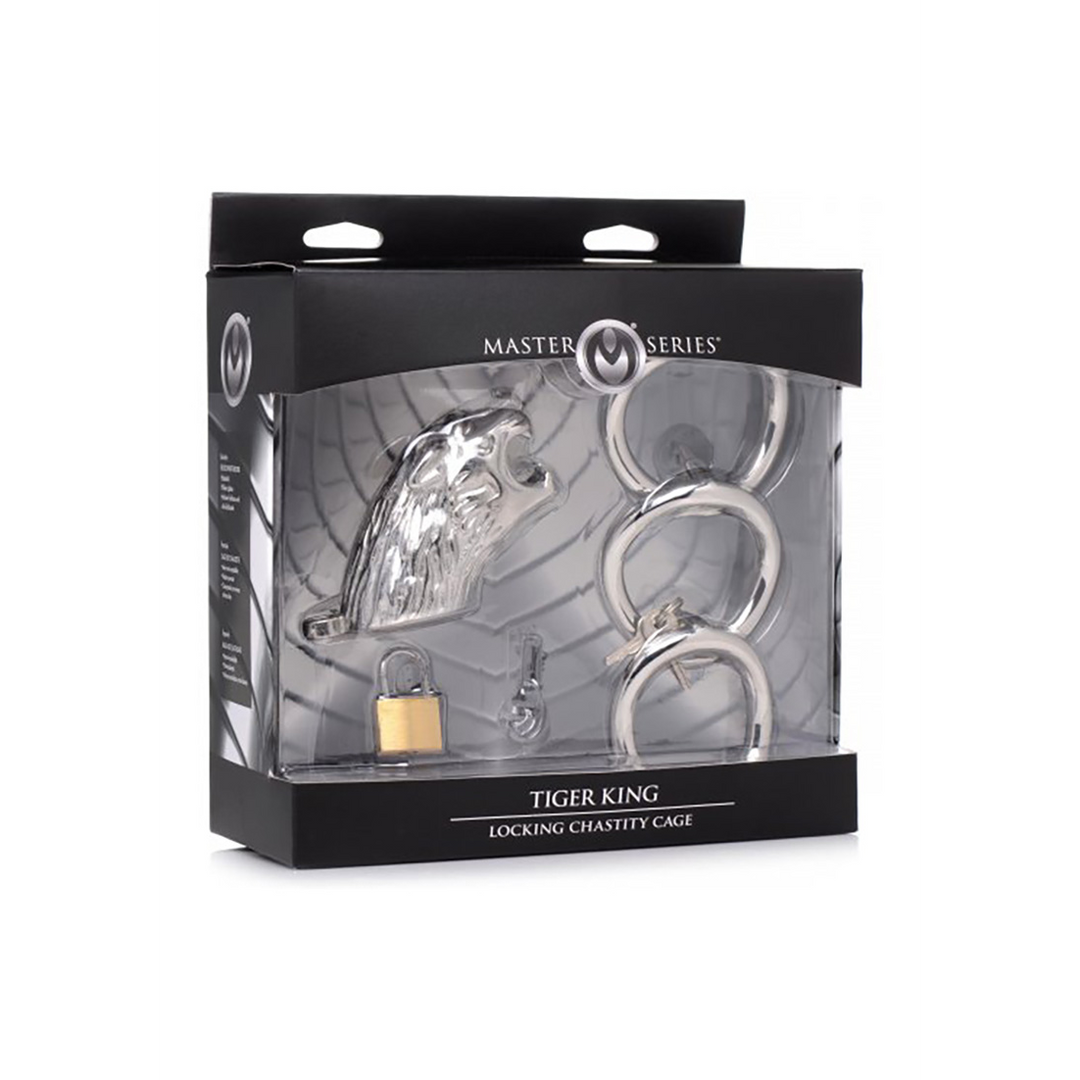 Tiger King Lockable Chastity Cage – Kinky Tiger Play Steel