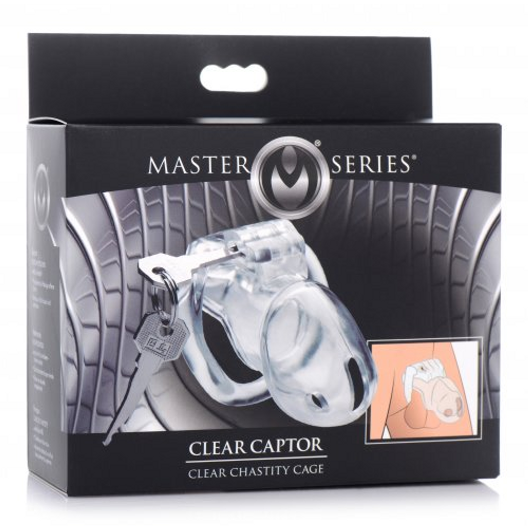 Clear Captor Medium Chastity Cage With Keys - Comfort