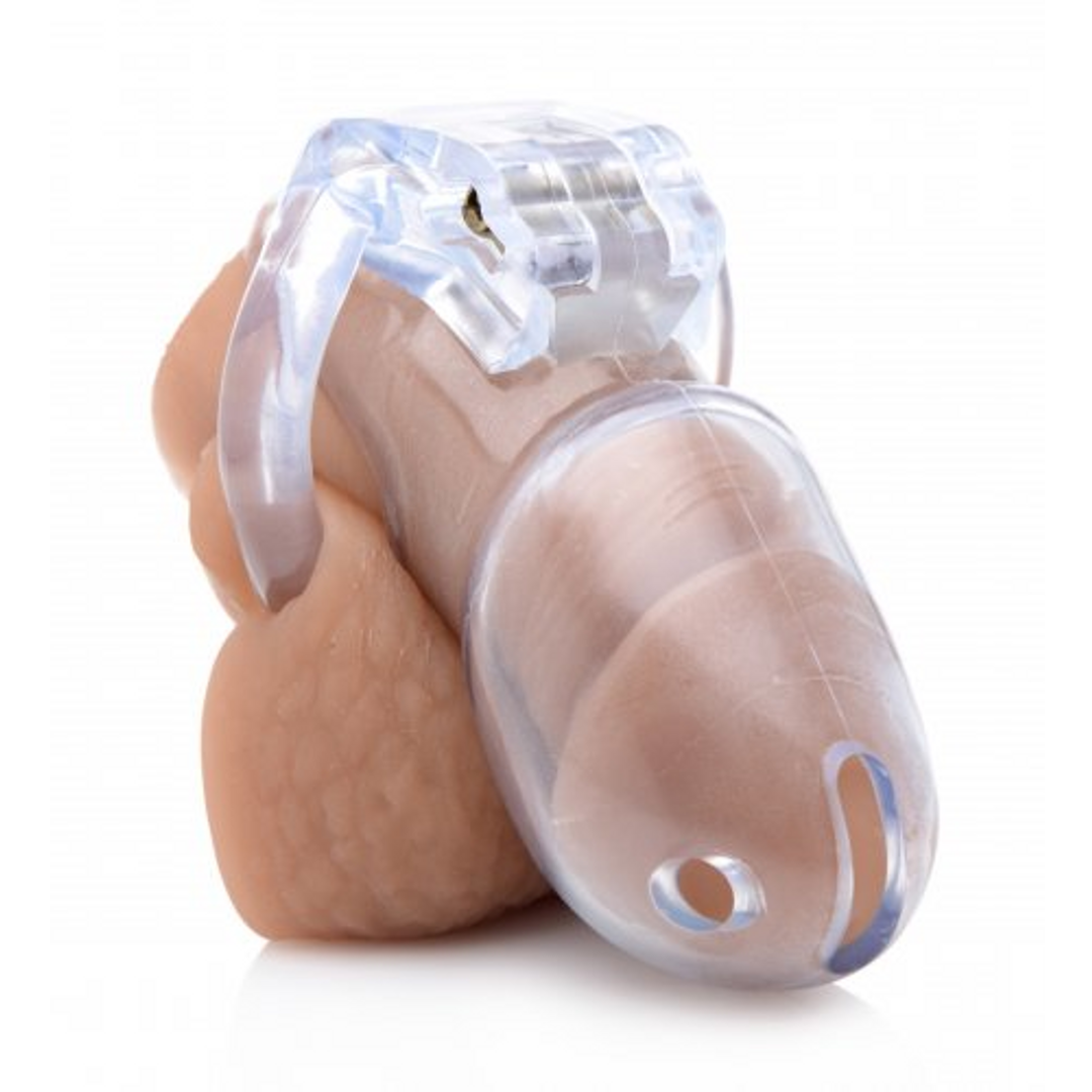 Clear Captor Medium Chastity Cage With Keys - Comfort