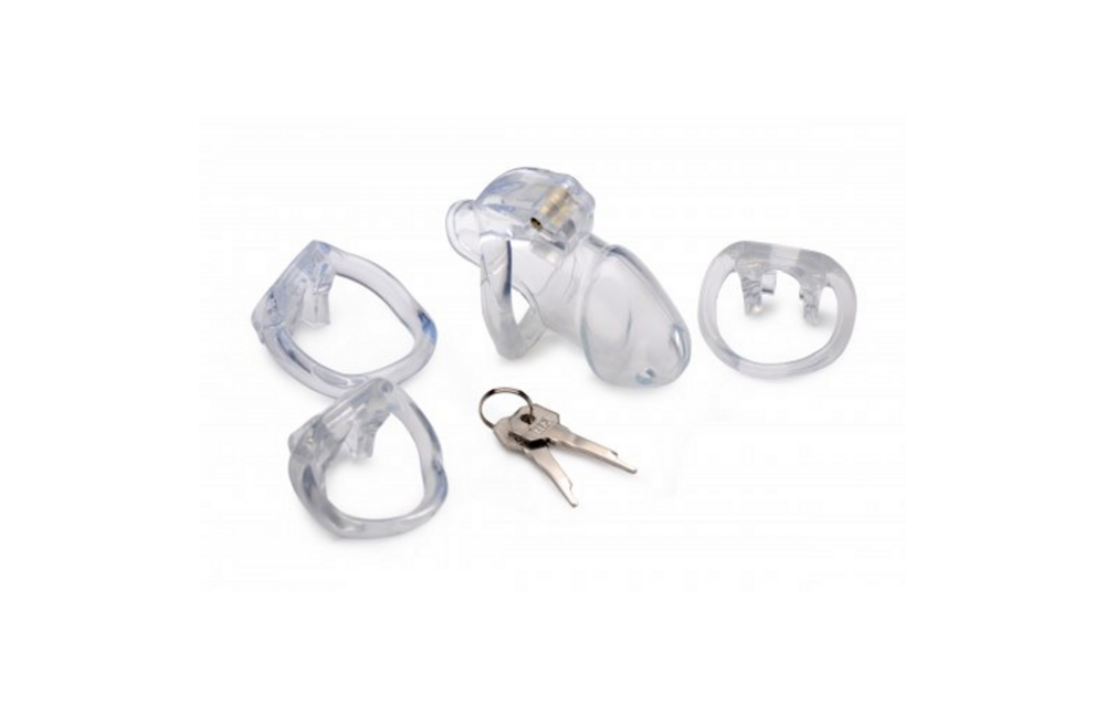 Clear Captor Medium Chastity Cage With Keys - Comfort