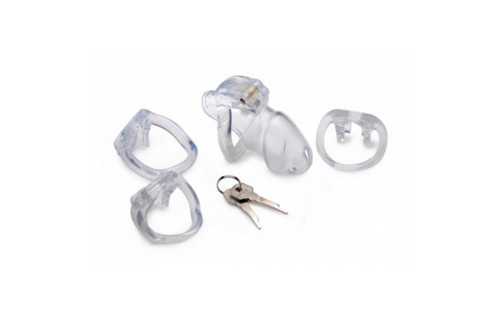 Clear Captor Medium Chastity Cage With Keys - Comfort