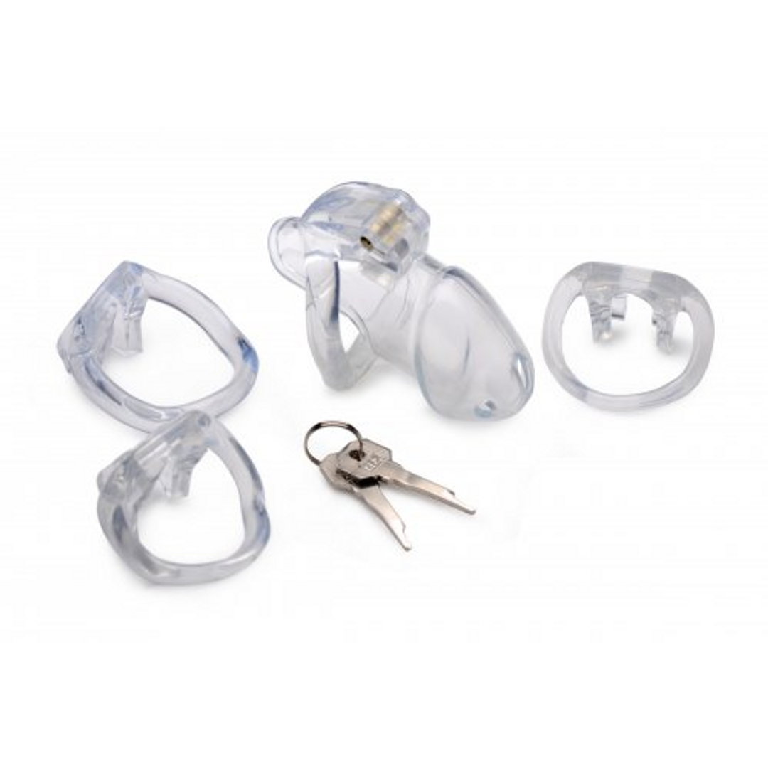 Clear Captor Medium Chastity Cage With Keys - Comfort