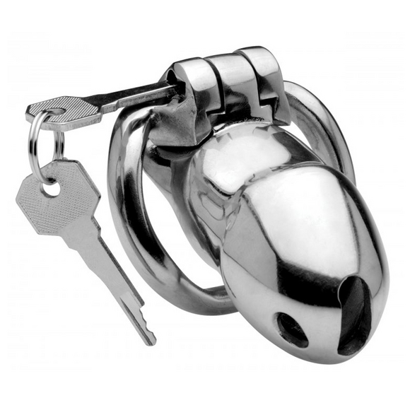 Rikers 24-7 Stainless Steel Locking Chastity Cage – Comfort & Control