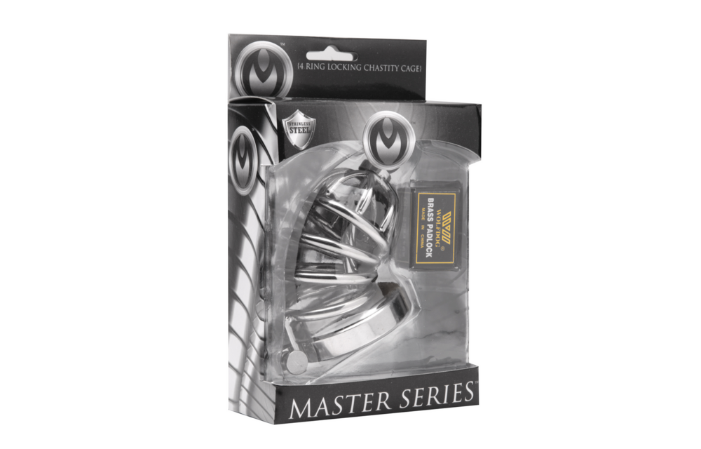 Asylum - Chastity Cage with 4 Rings - S/M