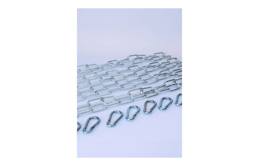 KIT 4 X 120 cm Large Link Chain + 8 Carabiners