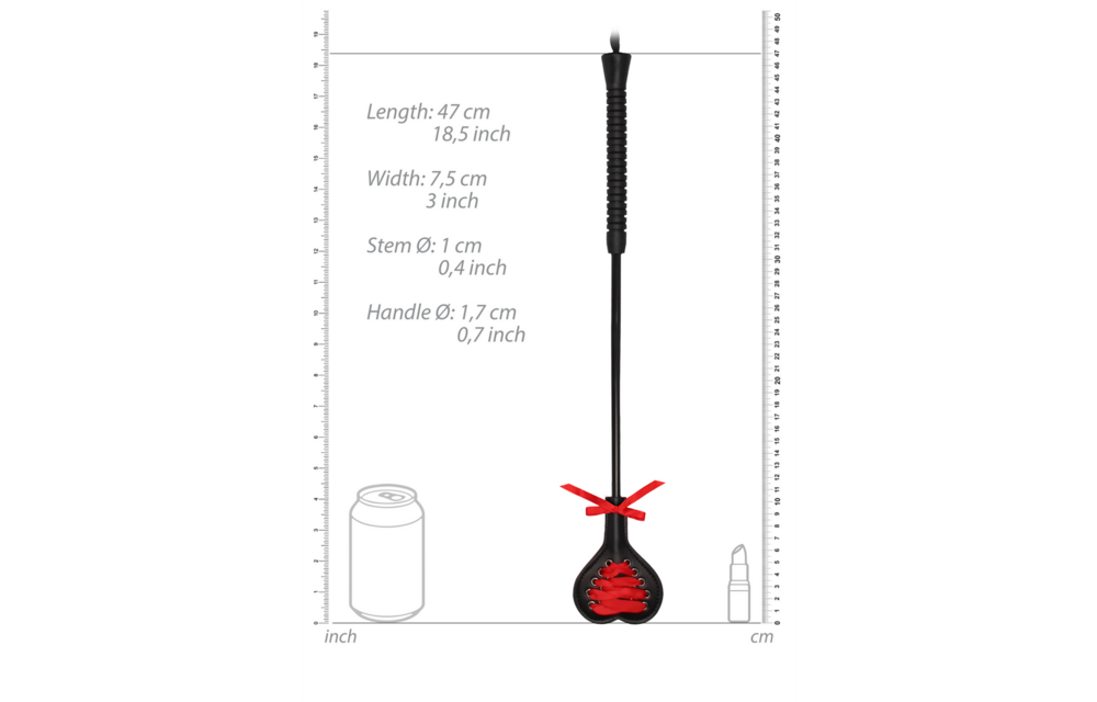 Herzförmige Gerte mit roter Spitze – Stilvoll & Kraftvoll