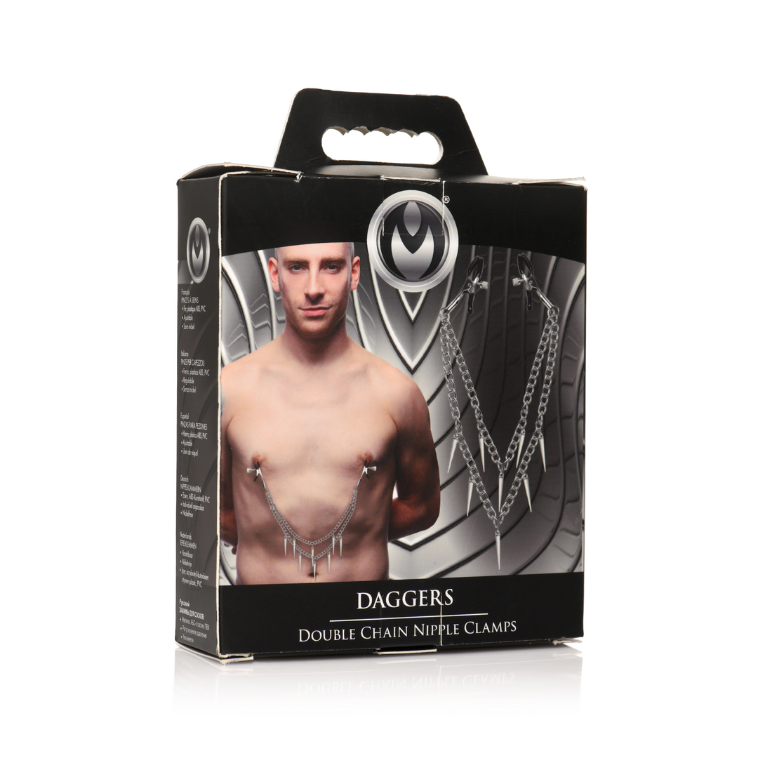 Dolk Dubbele Ketting Tepelklemmen | Kinky & Stijlvol