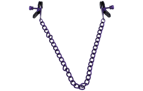 Verkettete violette Nippelklemmen | Einstellbares sinnliches Vergnügen