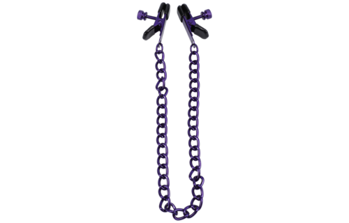 Verkettete violette Nippelklemmen | Einstellbares sinnliches Vergnügen
