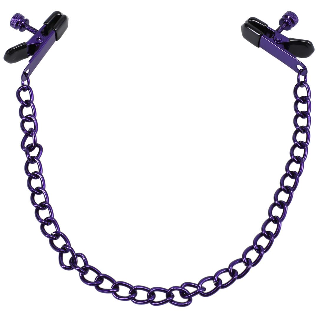 Chained Purple Nipple Clamps | Adjustable Sensual Pleasure