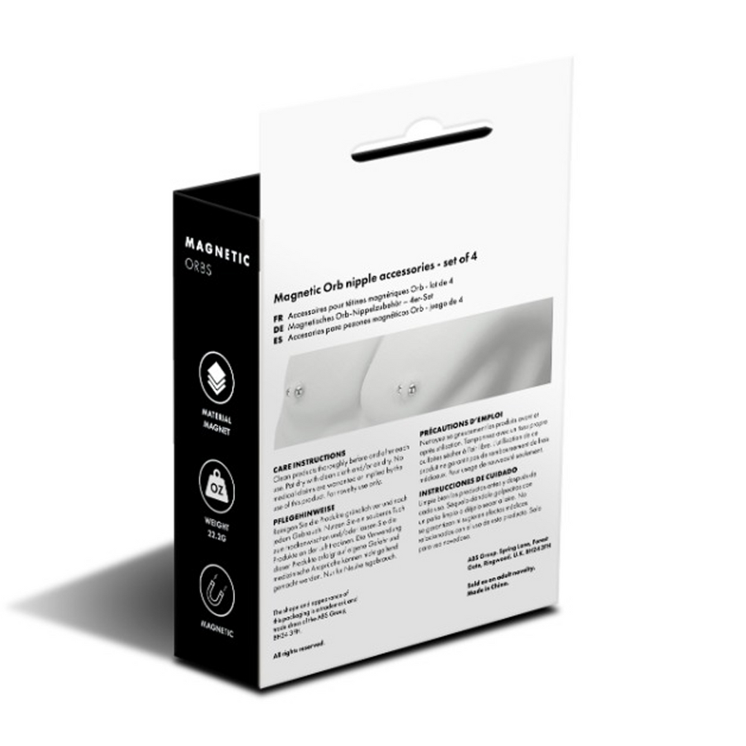 Magnetic Orbs Silver - 4 Pair Set for Sensual Pleasure