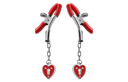 Charmed Heart Padlock Nipple Clamps – Stylish & Safe