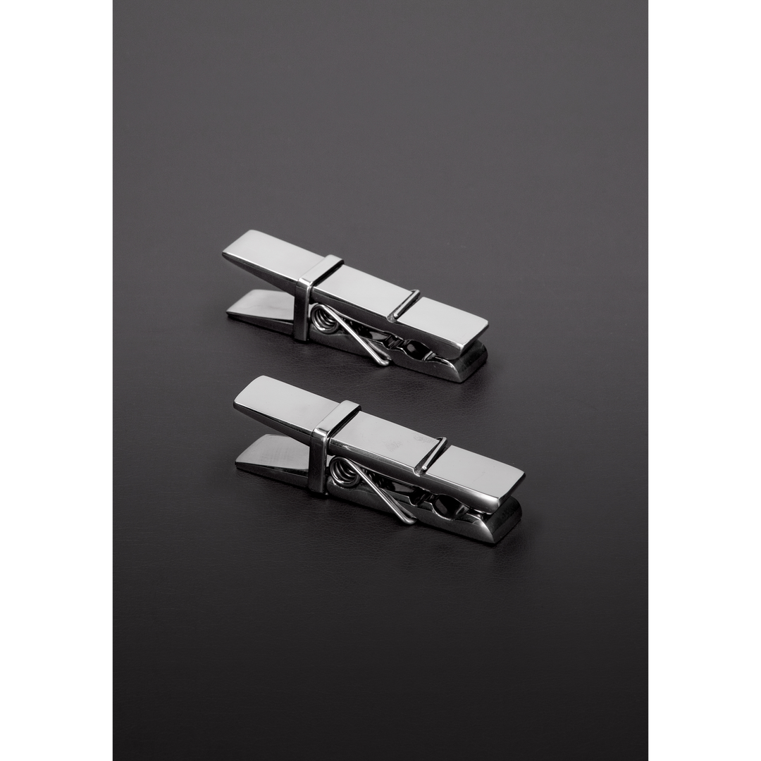 Clothes peg nipple clamps | Intense BDSM sensations Steel