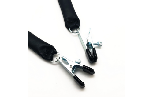 Breast Clamps Leather Weight 2x80g Black - Luxury & Comfort