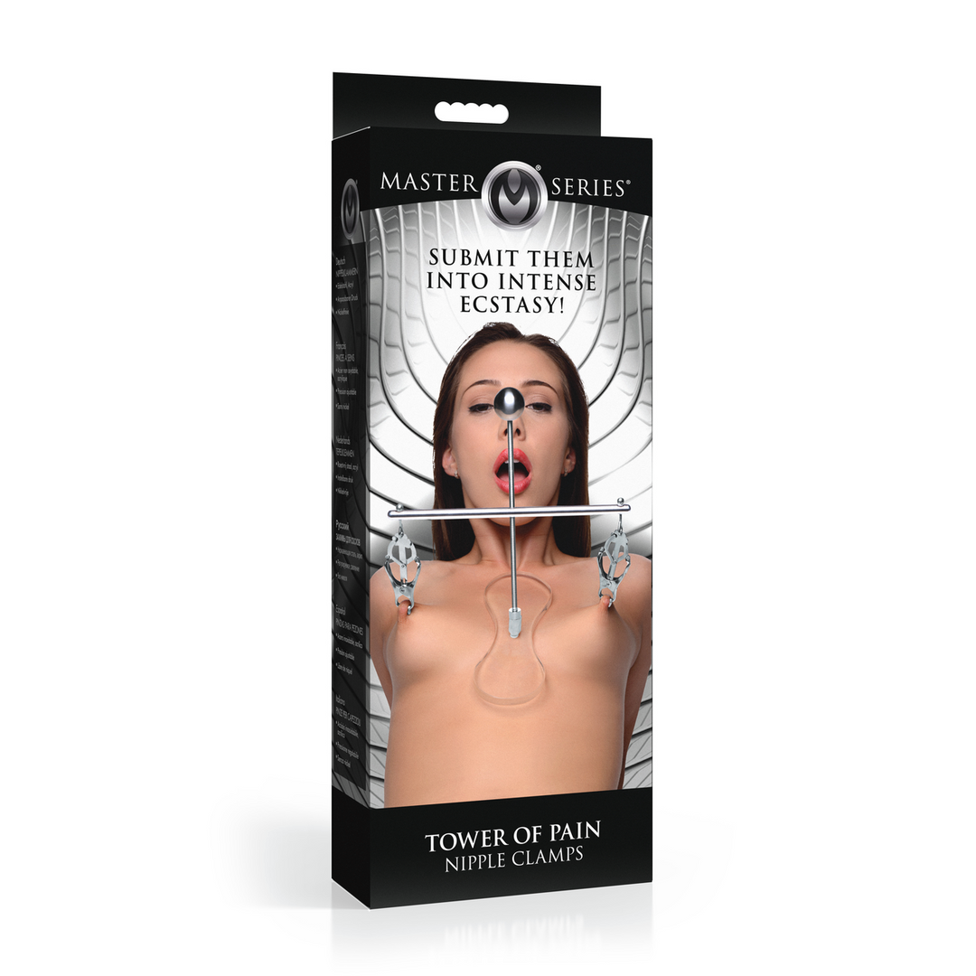 Tower of Pain Nipple Clamps Silver – Intense & Safe Sensation