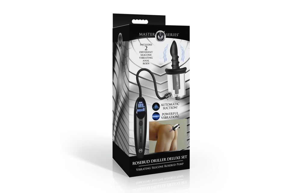 Rosebud Driller Deluxe Set - Vibrating Silicone Rosebud Pump