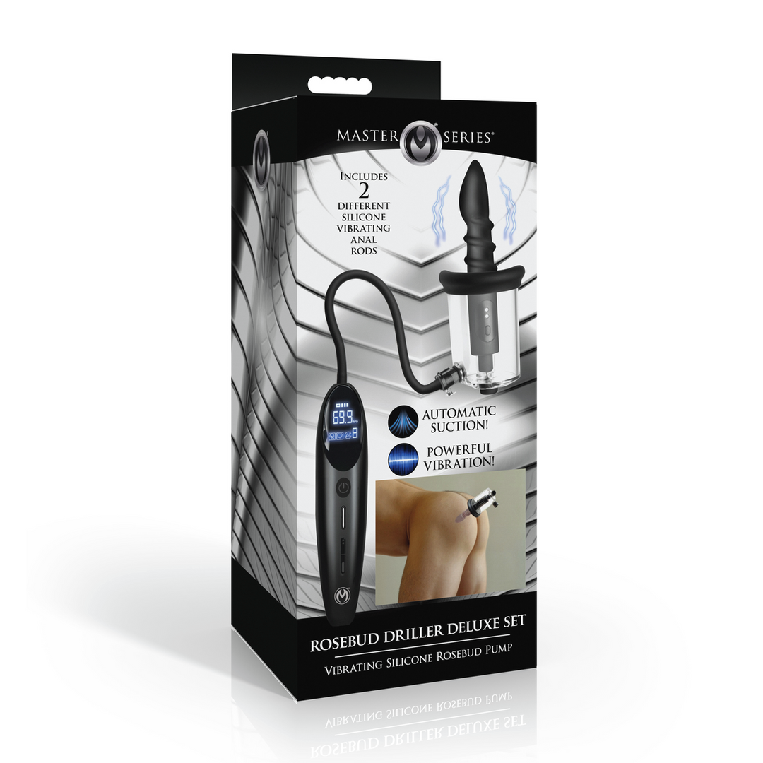 Rosebud Driller Deluxe Set - Vibrerende Siliconen Roosknop Pomp