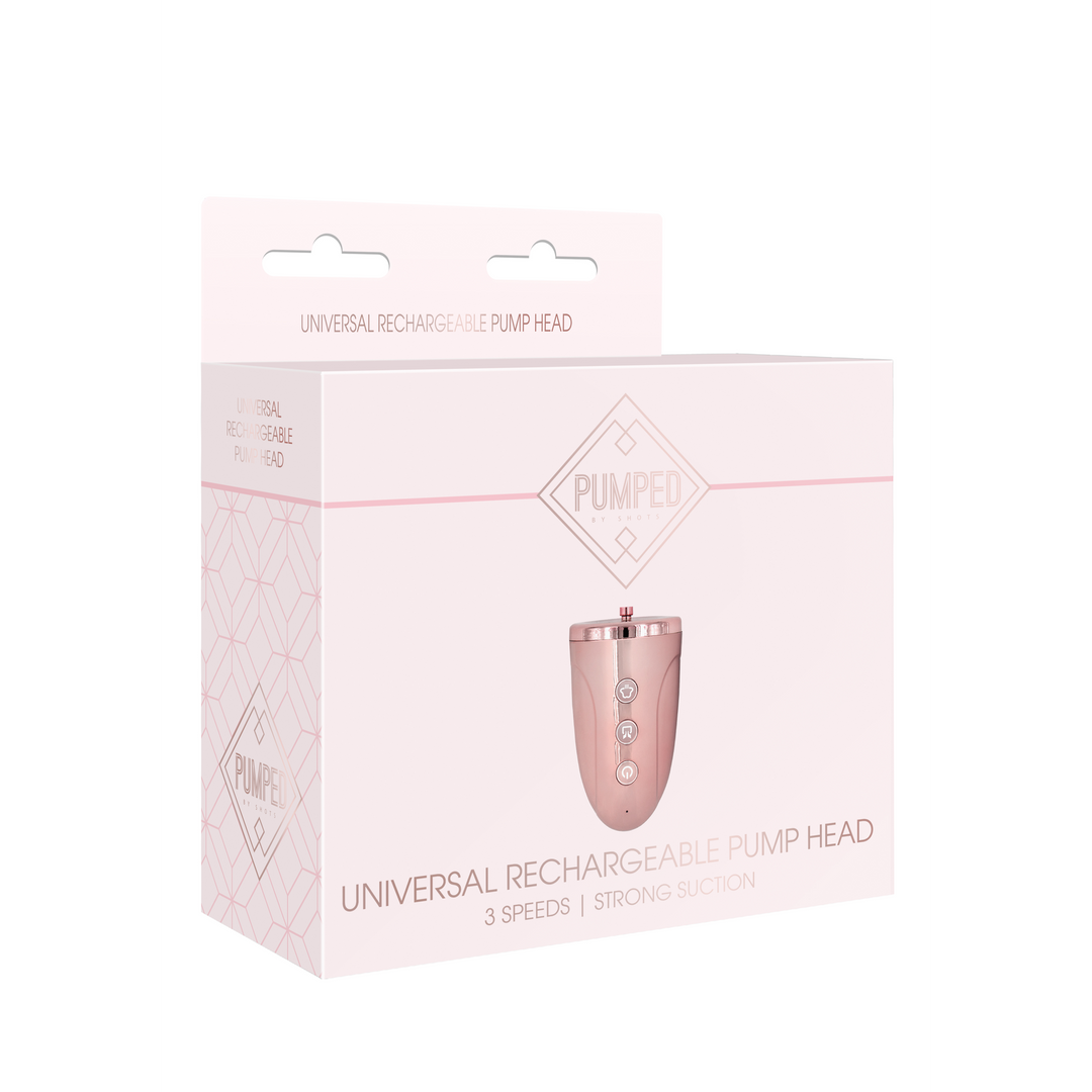 Universal rechargeable pump head with powerful suction