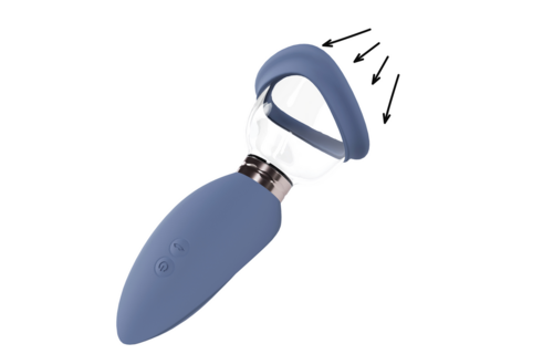 Opwindend Oplaadbare Vulva- & Borstpomp Blauw | Pumped Shots