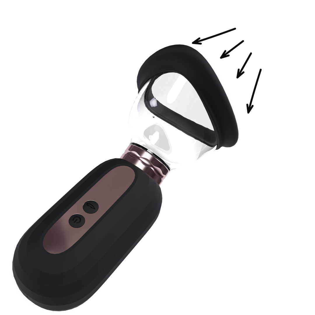 Dazzling Rechargeable Vulva & Breast Pump – Firming Black