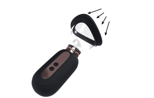 Dazzling Rechargeable Vulva & Breast Pump – Firming Black