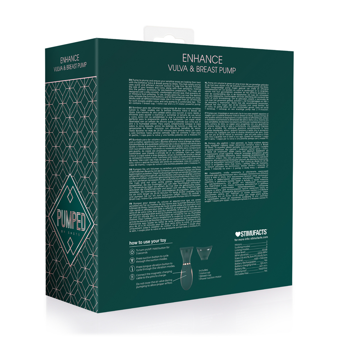 Enhance Oplaadbare Vulva & Borstpomp - Bosgroen, Verstevigd