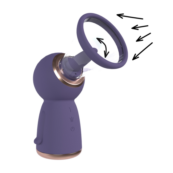 Exquisite Rechargeable Vulva & Breast Pump Purple - Firm & Sensual