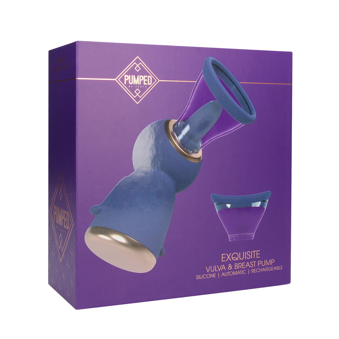 Exquisite Rechargeable Vulva & Breast Pump Purple - Firm & Sensual