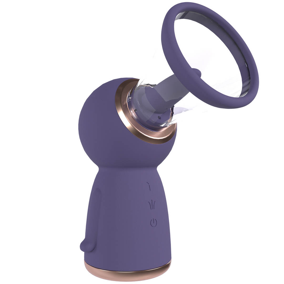 Exquisite Rechargeable Vulva & Breast Pump Purple - Firm & Sensual