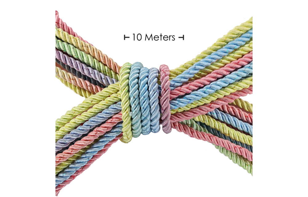 Polyester Bondage Touw - 10 m - Multicolor Pastel