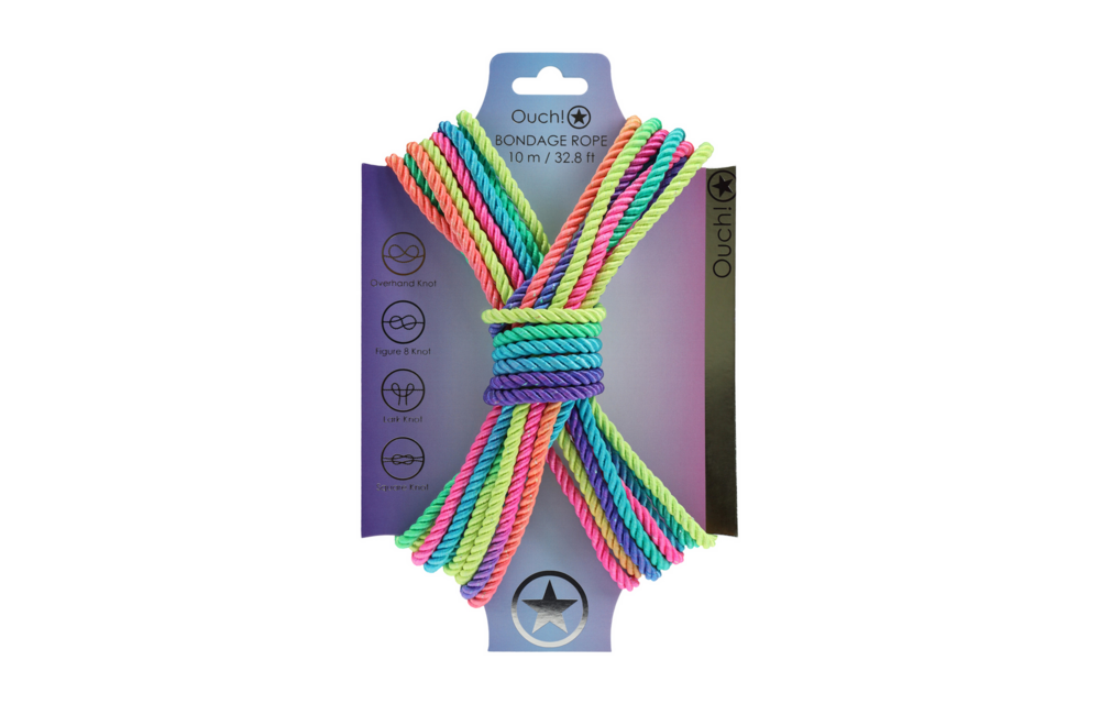 Polyester Bondage Touw - 10 m - Multicolor Helder