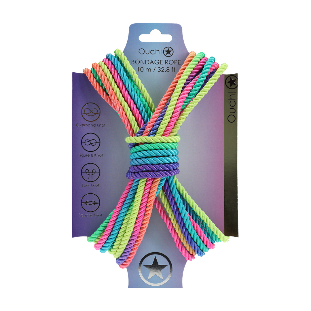 Polyester-Bondage-Seil 10 m Multicolor – Stark & seidig weich