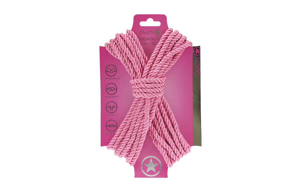 Polyester Bondage Rope - 32.8 ft / 10 m - Pink