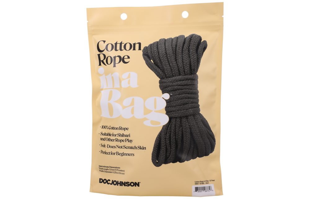 Katoenen Touw 32 Ft Zwart - Sterk, Comfortabel & Veilig