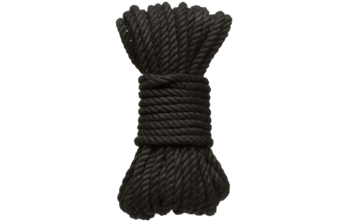 Black 6 mm Hemp Bondage Rope – Strong & Supple 30 ft